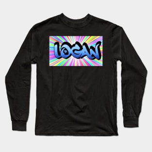 LOGAN Urban Graffiti Style Name Piece Long Sleeve T-Shirt